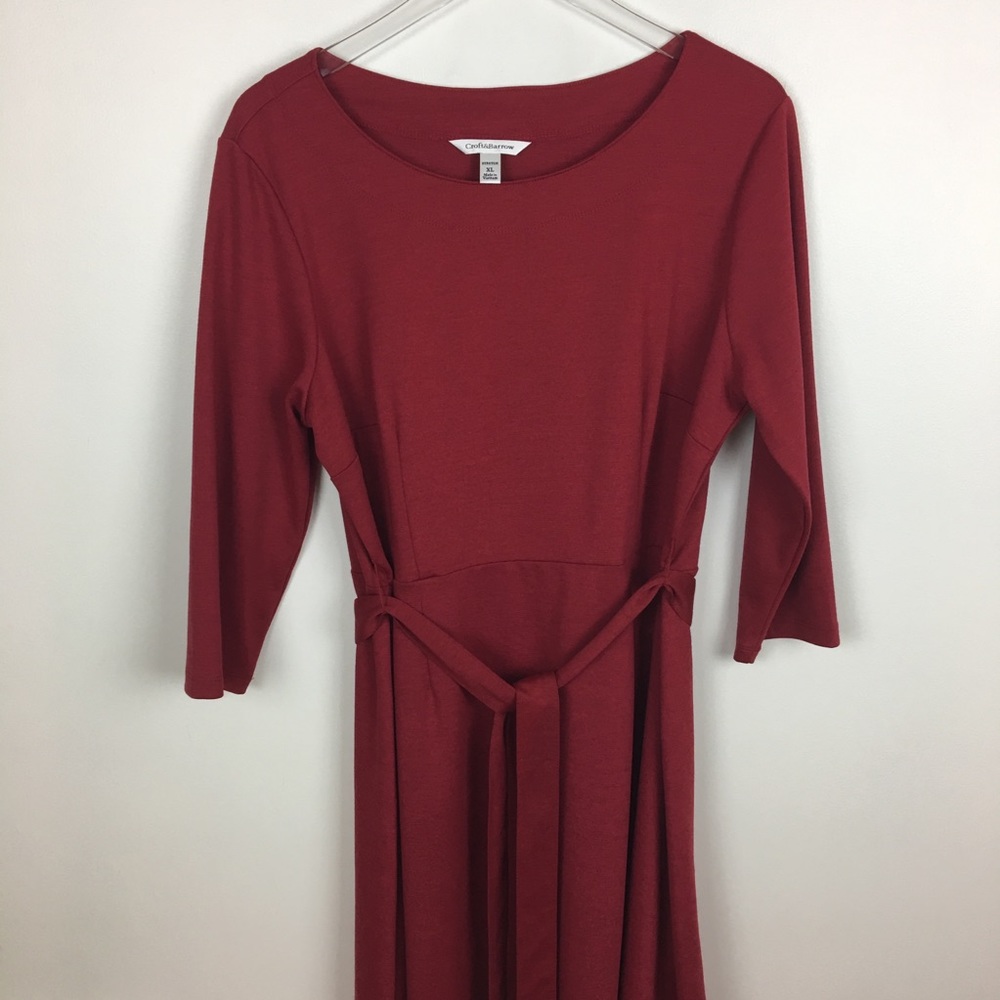 Croft & Barrow Crimson Belted Dress | XL